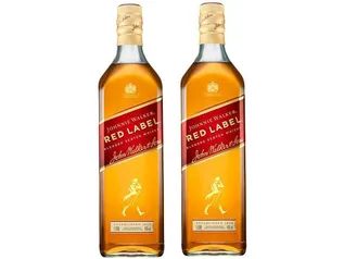 Kit Whisky Johnnie Walker Red Label Escocês 1L - 2 Unidades