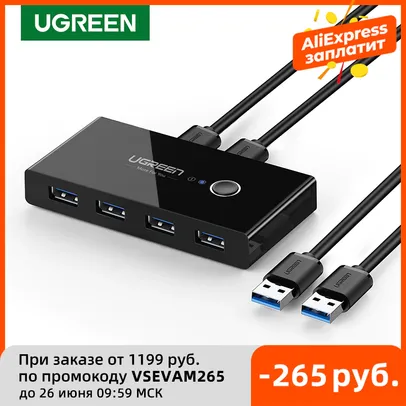 Switch USB 2.0 Ugreen | R$ 89