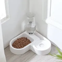 Double Pet Feeding Bowl Set, adequado para gatos e cães pequenos