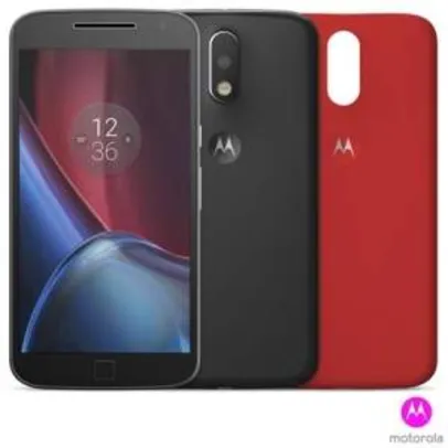 [Fast Shop] Moto G 4 Plus Preto Motorola com Tela de 5,5”, 4G, 32 GB e Câmera de 16 MP - XT1640 por R$1306