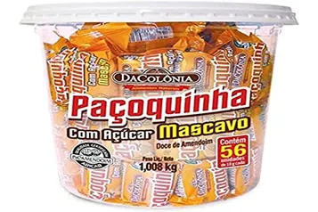 [ PRIME ] Da Colonia Paçoca Rolha Com Açucar Mascavo Pote Com 56 Unidades Dacolonia