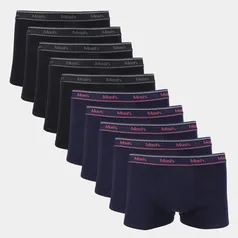 [Primeira Compra] Kit Cueca Boxer Mash Cotton Elástico 10 Peças