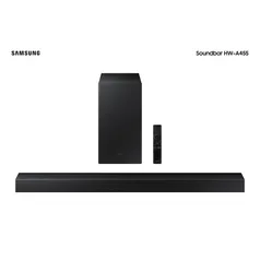 Soundbar Samsung HW-A455 com 2.1 canais, potência de 300W, Som Surround, Conexão Bluetooth