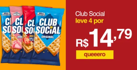 Biscoito Club Social Recheado Sabores - 106g - Leve 4 por R$14,79