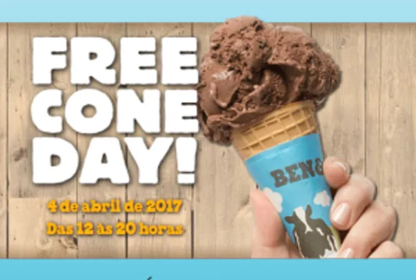 04/04 - Free Cone Day Brasil - Casquinha Ben&Jerry's Gratis