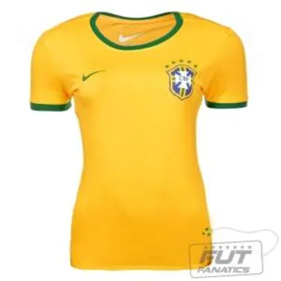 [Fut Fanatics] Camiseta Nike Brasil CBF Core Ringer 2014 Feminina por R$ 47
