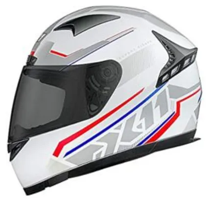 Capacete X11 Moto Motoqueiro Volt Dash Branco tricolor 60