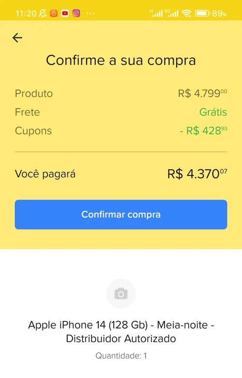 Imagem na descrição da promoção