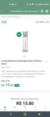 Perfume Boticário Linda Radiante 30ml | R$ 16
