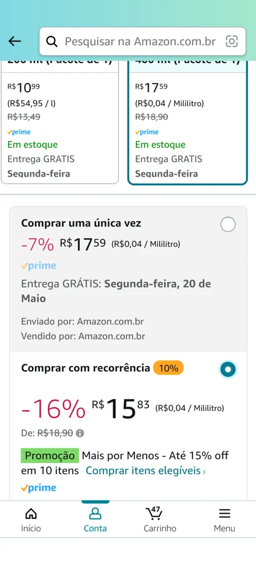 Imagem na descrição da promoção