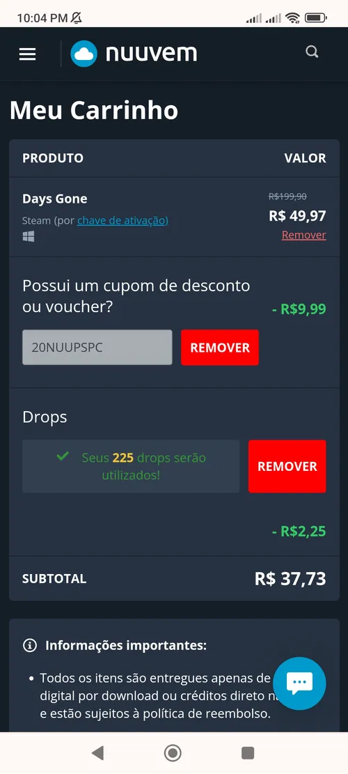 Imagem na descrição da promoção