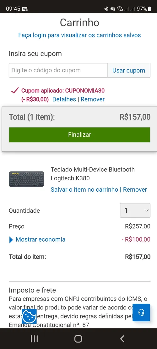 Imagem na descrição da promoção