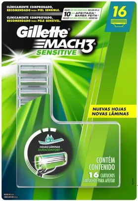 Carga Gillette Mach3 Sensitive - 16 unidades por 79,90