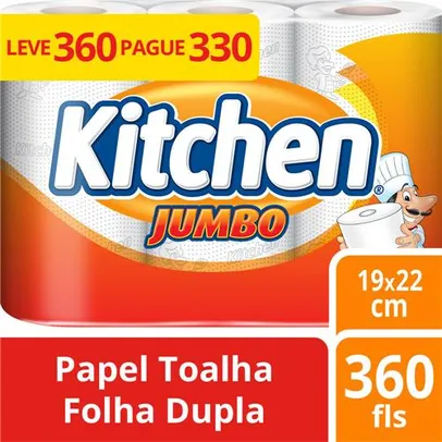 Toalhas de Papel Kitchen Jumbo - 6 Pacotes com 3 Rolos