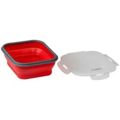 Pote em Silicone Retangular Retrátil Vermelho La Cuisine - 946ml | R$11