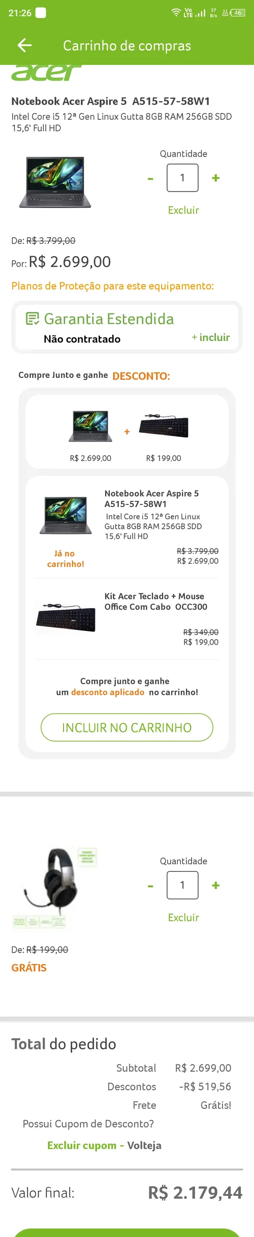 Imagem na descrição da promoção