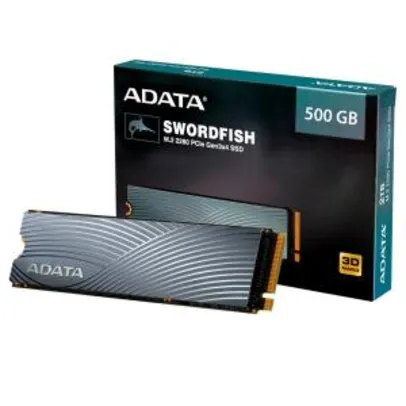 SSD Adata Swordfish, 500GB, M.2 PCIe, Leituras: 1800MB/s e Gravações: 1200MB/s - ASWORDFISH-500G-C