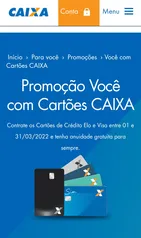  Cartões CAIXA com anuidade gratuita para sempre