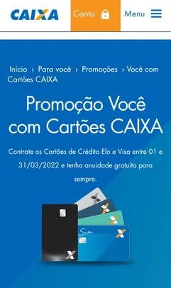  Cartões CAIXA com anuidade gratuita para sempre