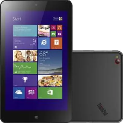 [Voltou- Americanas] Tablet Lenovo Thinkpad 8 64GB Wi-Fi Tela 8.3" Windows 8.1 Processador Intel Atom Z3770 Quad Core - Preto por R$ 512