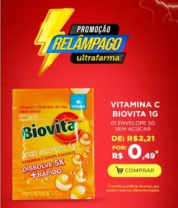 Vitamina C Biovita 1G por 0,50 centavos | Ultrafarma
