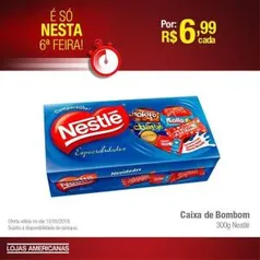 [Lojas Americanas/Loja Física] Caixa de Bombom Garoto ou Nestlé 300g por R$ 6,99 cada