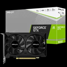 Placa de Vídeo PNY NVIDIA GeForce GTX 1650, 4GB, GDDR6, 128Bit, VCG16504D6DFPPB