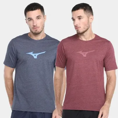 Kit com 2 Camisetas Mizuno Lifestile Masculino - R$40 cada [Tam.: M G GG ]