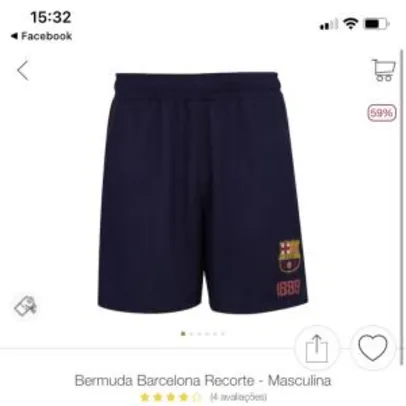 Bermuda Barcelona Recorte - Masculino | R$37
