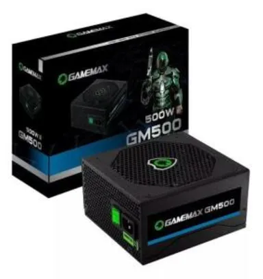 Fonte De Alimentacao Preta 500w Gamemax Gm500 80 Plus Bronze | R$353