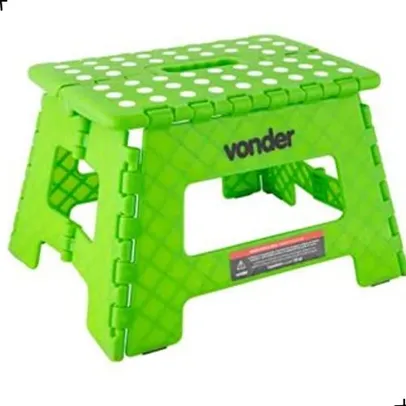 [PRIME]Banqueta Plástica Dobrável, Verde, Altura 220 Mm, Vonder