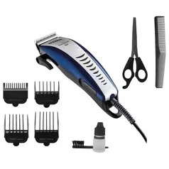 Máquina de Cortar Cabelo Mondial Hair Stylo CR-07 4 pentes - Azul/Prata