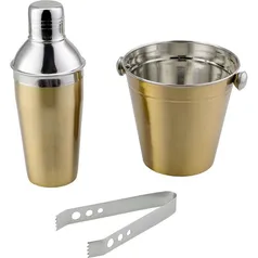 Balde de Gelo 1,2L 14cm com pegador + Coqueteleira 500ml - La Cuisine