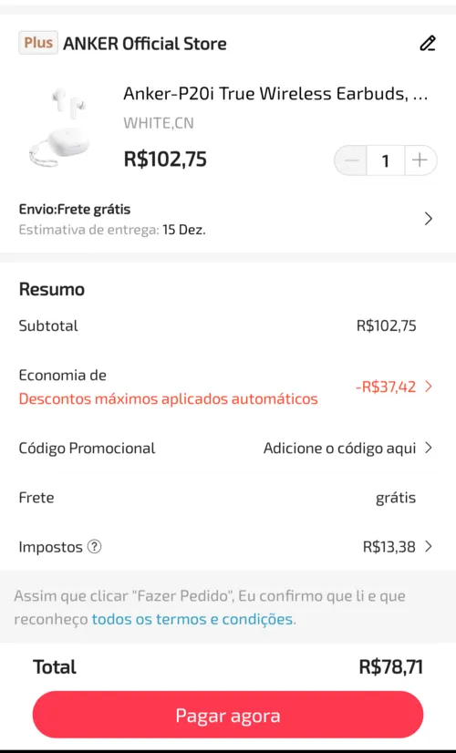 Imagem na descrição da promoção