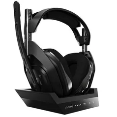 Headset Sem Fio ASTRO Gaming A50 + Base Station Gen 4 com Áudio Dolby para PS4, PC, Mac - Preto/Prata - 939-001674