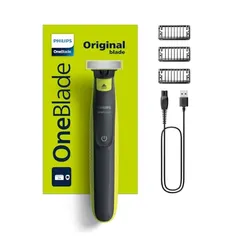 Aparador e raspador OneBlade com 3 pentes, à prova d’água, Bivolt - QP2724/10 Philips