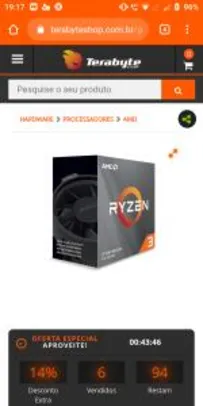 Processador AMD Ryzen 3 3100 | R$ 650