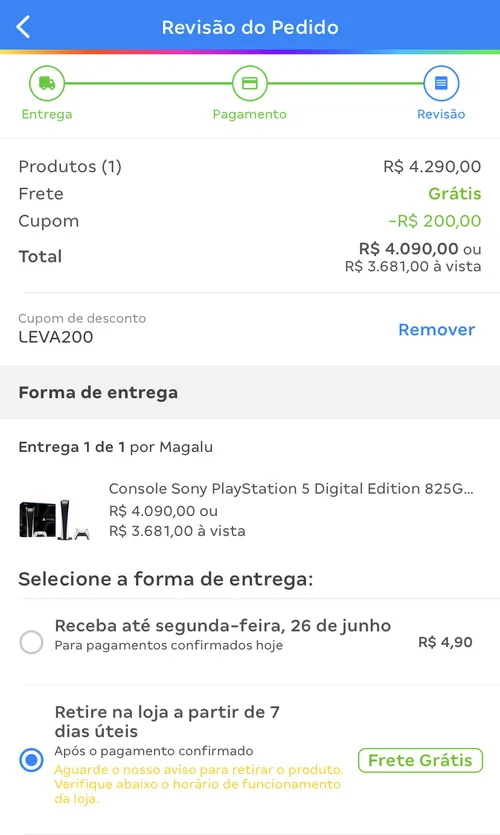 Imagem na descrição da promoção