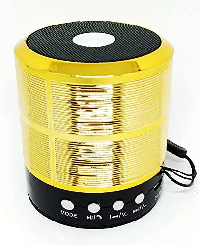 Mini Caixinha de Som WS-887 Speaker Bluetooth Rádio FM Portátil Usb TESTADA ANTES DE ENVIAR PARA TER UM PRODUTO FUNCIONANDO (Dourado)