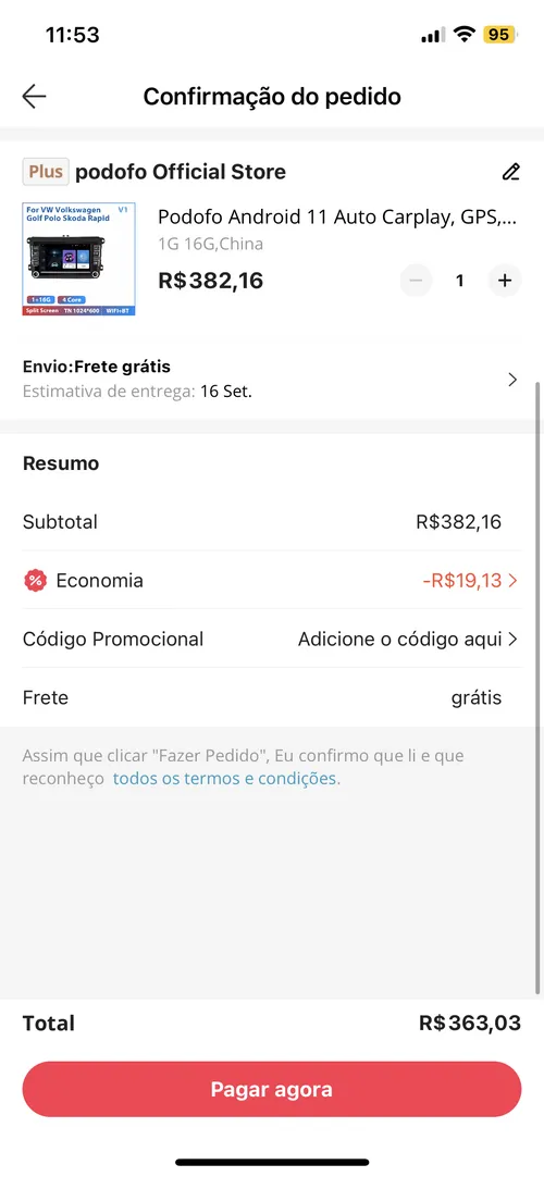 Imagem na descrição da promoção