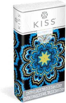 Kiss Lenço Facial de Bolso Folha Tripla Branca, 10 Lenços, Embalagens Sortidas | R$1