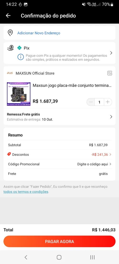 Imagem na descrição da promoção