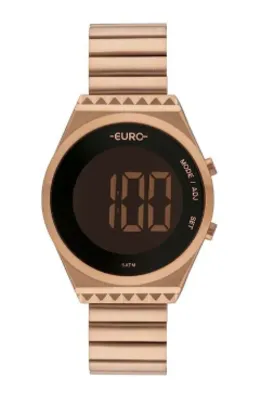 Relógio Euro Fashion Fit Feminino Rosê Digital | R$130