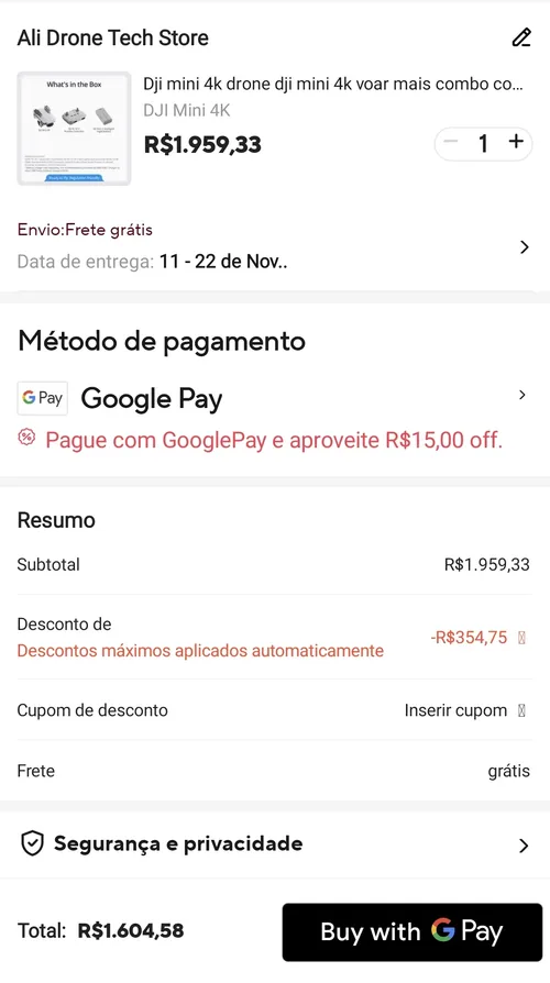 Imagem na descrição da promoção