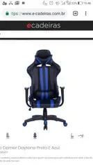 Cadeira Gamer Daytona Preta E Azul - R$499