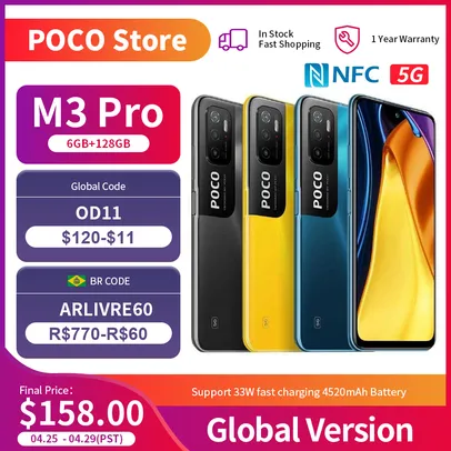 Smartphone XIAOMI POCO M3 Pro 6+128 