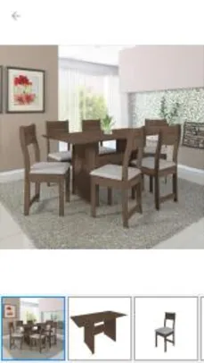 Conjunto Mesa de jantar com 6 cadeiras