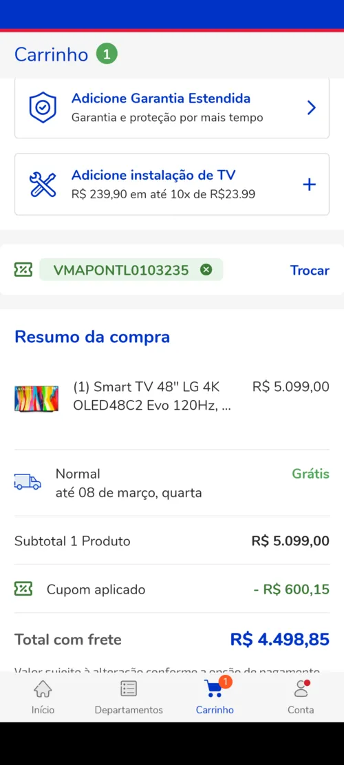 Imagem na descrição da promoção