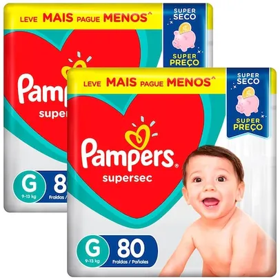 Fralda Pampers Supersec G - 160 Unidades