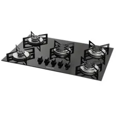 Cooktop Suggar 5 Bocas Vidro Chama Rápida Bivolt FG5005VP - R$299